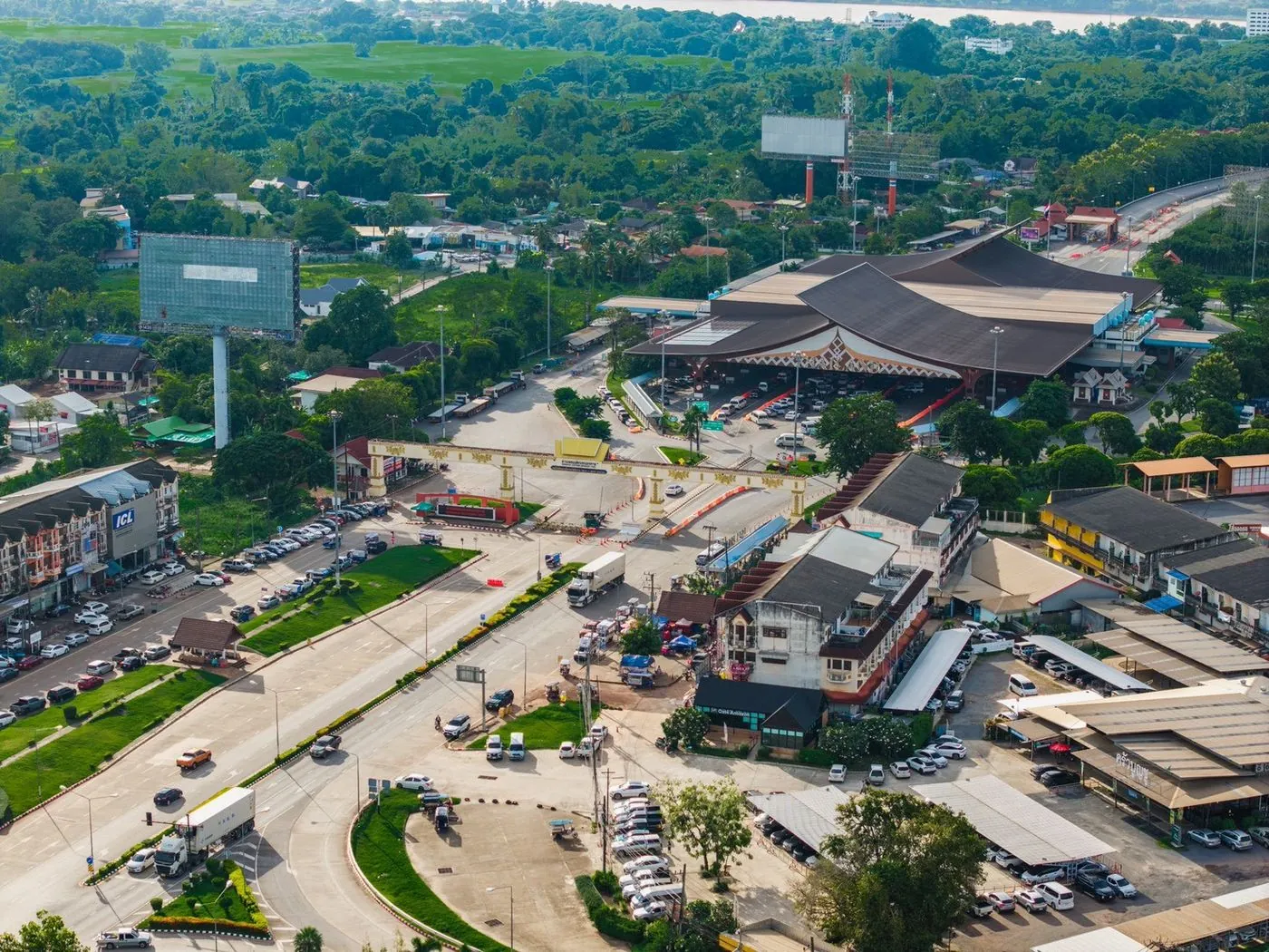 Aerial view of the Nong Khai border area where XL is located